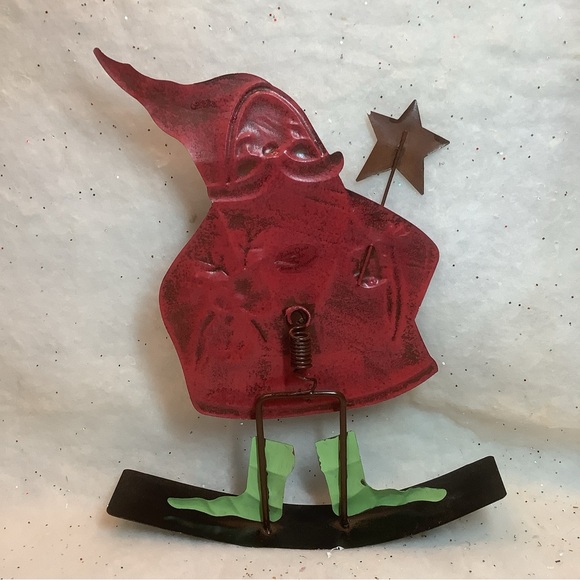 Metal Rocking Santa ELf Reindeer BELIEVE Hand Painted Sunset Vista - Picture 3 of 5